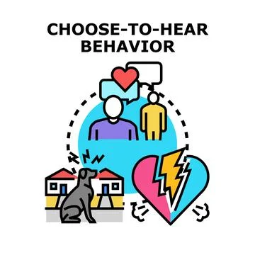 Understanding choose to hear behavior and communication dynamics Stock Illustration