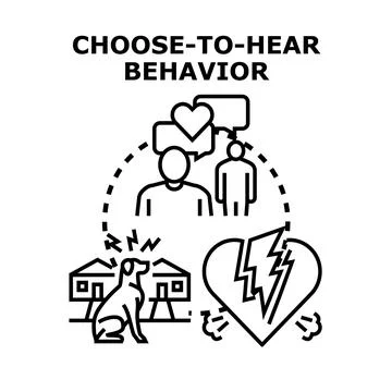 Understanding choose to hear behavior and communication dynamics Stock Illustration
