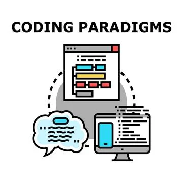 Understanding coding paradigms for software development concepts Stockillustratie