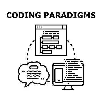 Understanding coding paradigms for software development concepts 库存插图