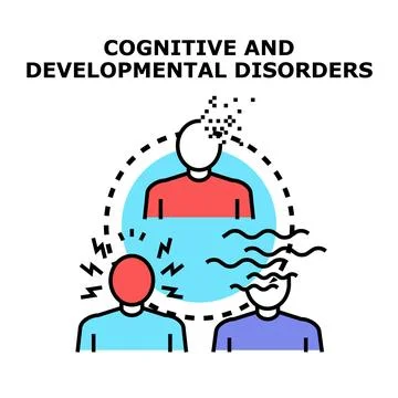 Understanding cognitive and developmental disorders vector illustration Stock Illustration