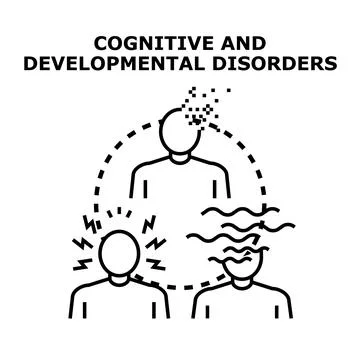 Understanding cognitive and developmental disorders vector illustration Illustrazione stock