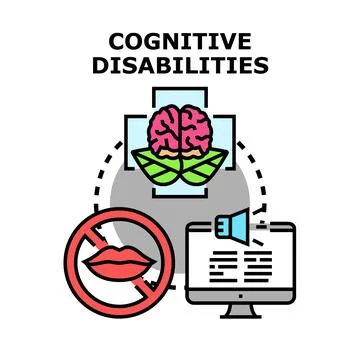 Understanding cognitive disabilities and communication assistance concept 库存插图