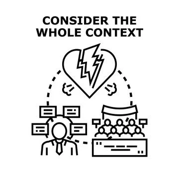 Understanding conflict dynamics by considering the whole context Stock Illustration