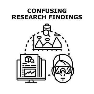 Understanding confusing research findings and complex data Stock Illustration