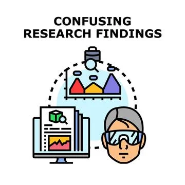 Understanding confusing research findings and complex data Stock Illustration