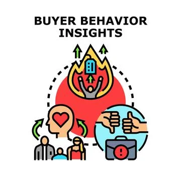 Understanding consumer behavior insights and market analysis Stock Illustration