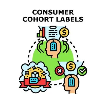 Understanding consumer cohort labels and market analysis Stock Illustration