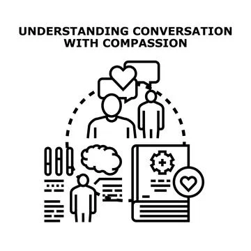Understanding conversation with compassion and communication skills Stock Illustration