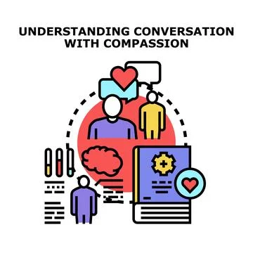 Understanding conversation with compassion and communication skills Stock Illustration
