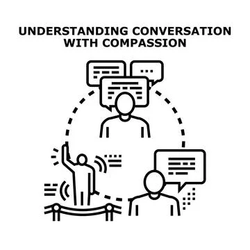 Understanding a conversational dialogue with compassion and empathy Stock Illustration