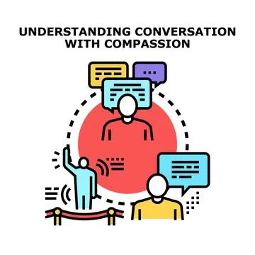 Understanding a conversational dialogue with compassion and empathy Stock Illustration
