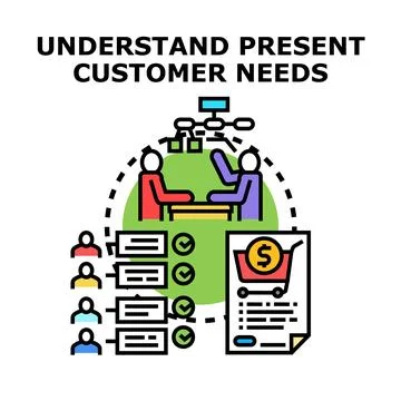 Understanding current customer needs for successful business developing Illustrazione stock