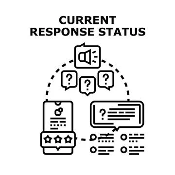 Understanding current response status with customer feedback Stock Illustration