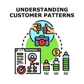Understanding customer behavior patterns and feedback analysis 스톡 일러스트