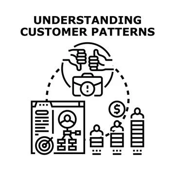 Understanding customer behavior patterns and feedback analysis Stock Illustration