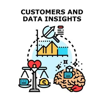 Understanding customer data insights for business strategy Stock Illustration