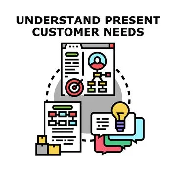 Understanding customer needs and developing solutions Illustrazione stock