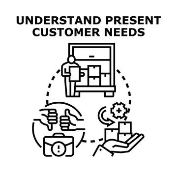 Understanding customer needs for service improvement Stock Illustration