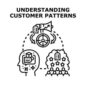 Understanding customer patterns for business strategy and marketing Stock Illustration