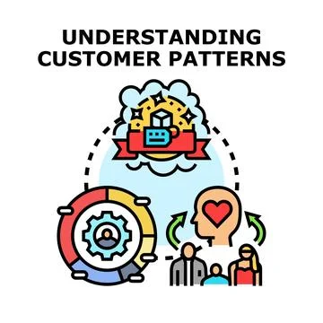 Understanding customer patterns for marketing and analysis 스톡 일러스트