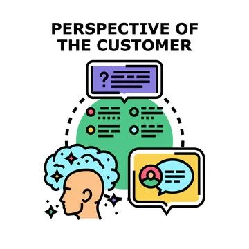 Understanding customer perspective and feedback cycle Stock Illustration