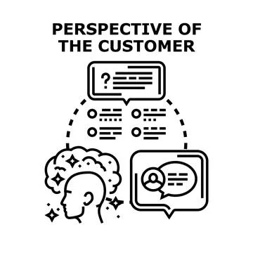 Understanding customer perspective and feedback cycle Stock Illustration