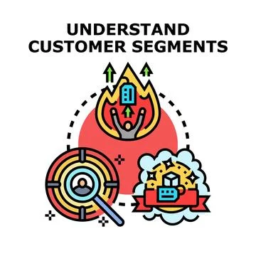 Understanding customer segments and marketing strategy concept Stock Illustration