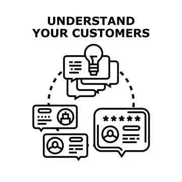 Understanding customers concept developing business strategy Stock Illustration