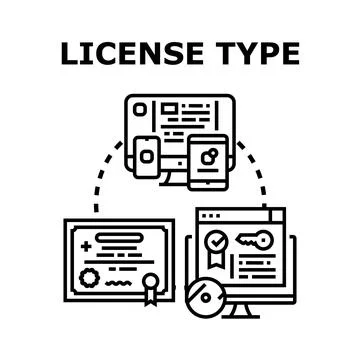 Understanding different software license type concepts Ilustración de archivo