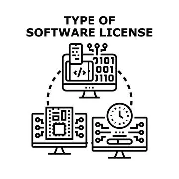 Understanding different software license types and usage Stock Illustration