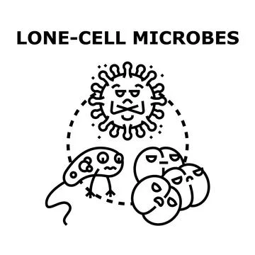 Understanding diverse lone cell microscopic microbes concept Stock Illustration