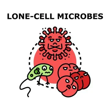 Understanding diverse lone cell microscopic microbes concept Stock Illustration