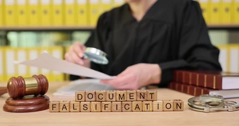 Understanding document falsification through careful examination in a legal Stock Footage 320635845
