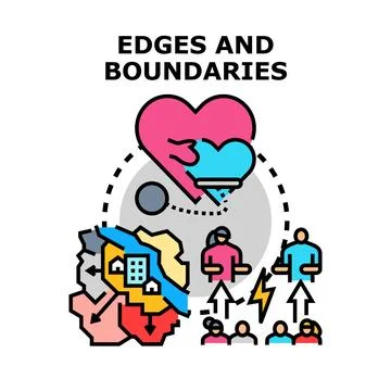 Understanding edges and boundaries in human conflicts and relationships Stock Illustration