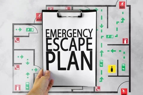 Understanding an emergency evacuation plan for building safety and preparedness Stock Photos