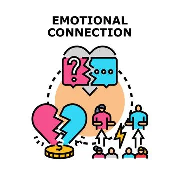 Understanding emotional connection challenges in relationships concept Stock Illustration