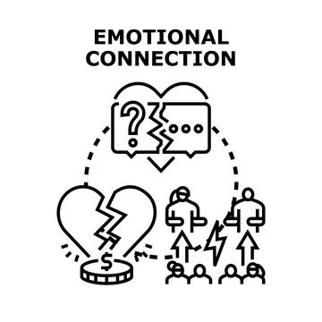 Understanding emotional connection challenges in relationships concept Stock Illustration
