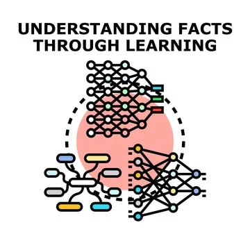 Understanding facts through learning process icon vector 스톡 일러스트