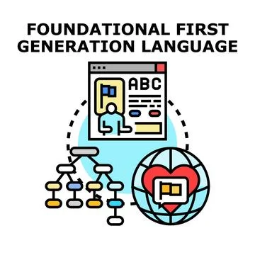 Understanding foundational first generation language system globally Stock Illustration