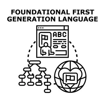 Understanding foundational first generation language system globally Stock Illustration