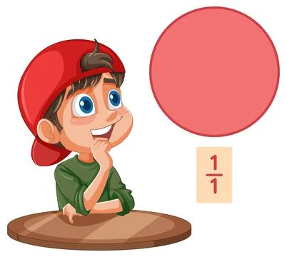 Understanding Fractions with Visual Aids Illustrazione stock