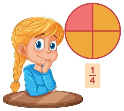 Understanding Fractions with Visual Aids イラスト素材