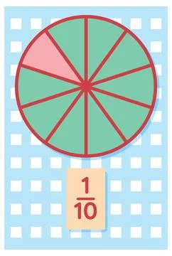 Understanding Fractions with Visual Aids Stock Illustration