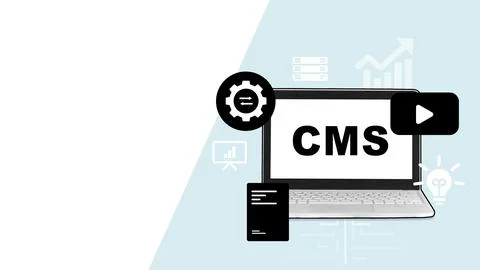 Understanding the functions of a content management system in digital platforms Stock Illustration
