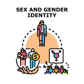 Understanding gender identity and expression concepts Illustrazione stock