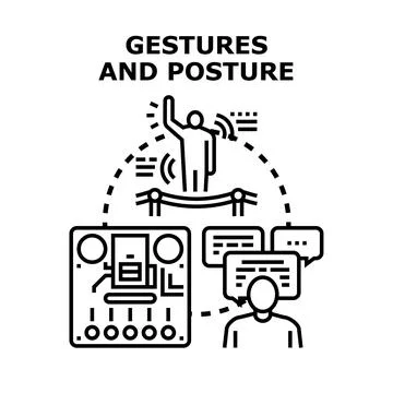 Understanding gestures and posture for effective communication Stock Illustration