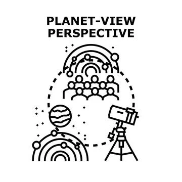 Understanding global perspective viewing with astronomy tools Stock Illustration