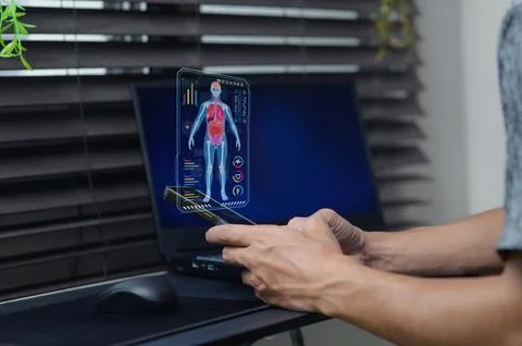 Understanding Human Anatomy Through Interactive Learning Technology Stock Photos