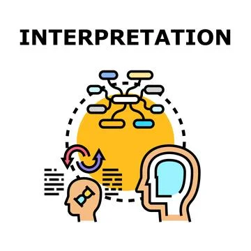 Understanding interpretation process analyzing information concept Stock Illustration
